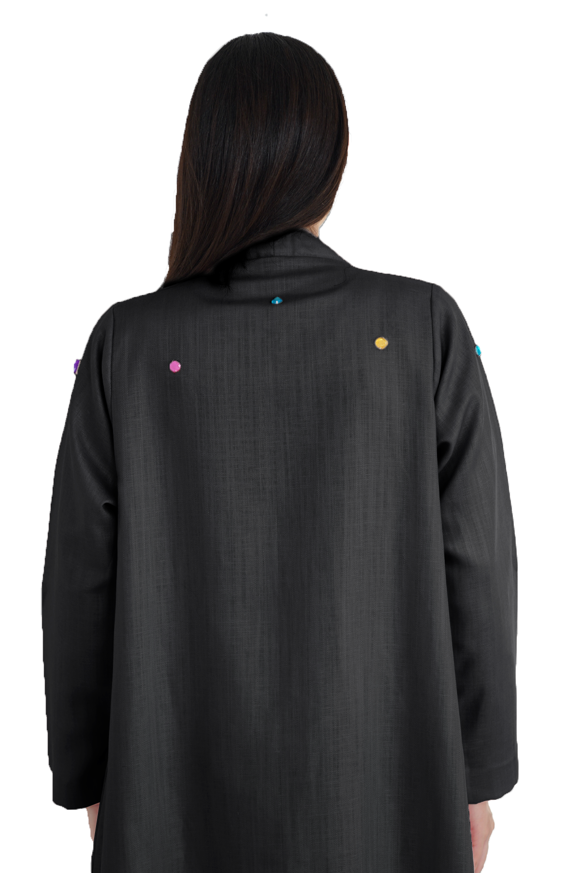 Whimsy Black abaya back view